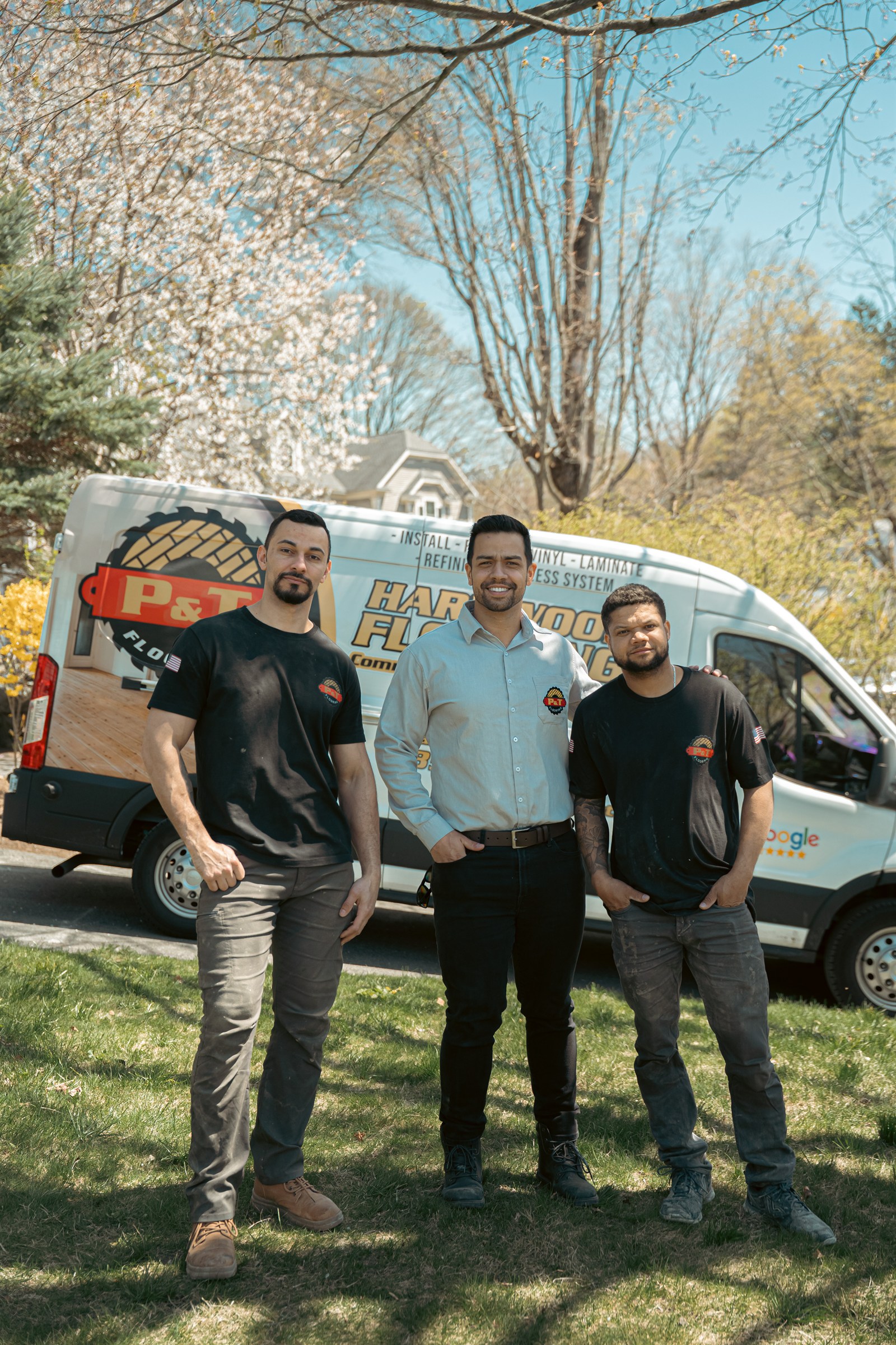 Three members of the P&T Flooring crew